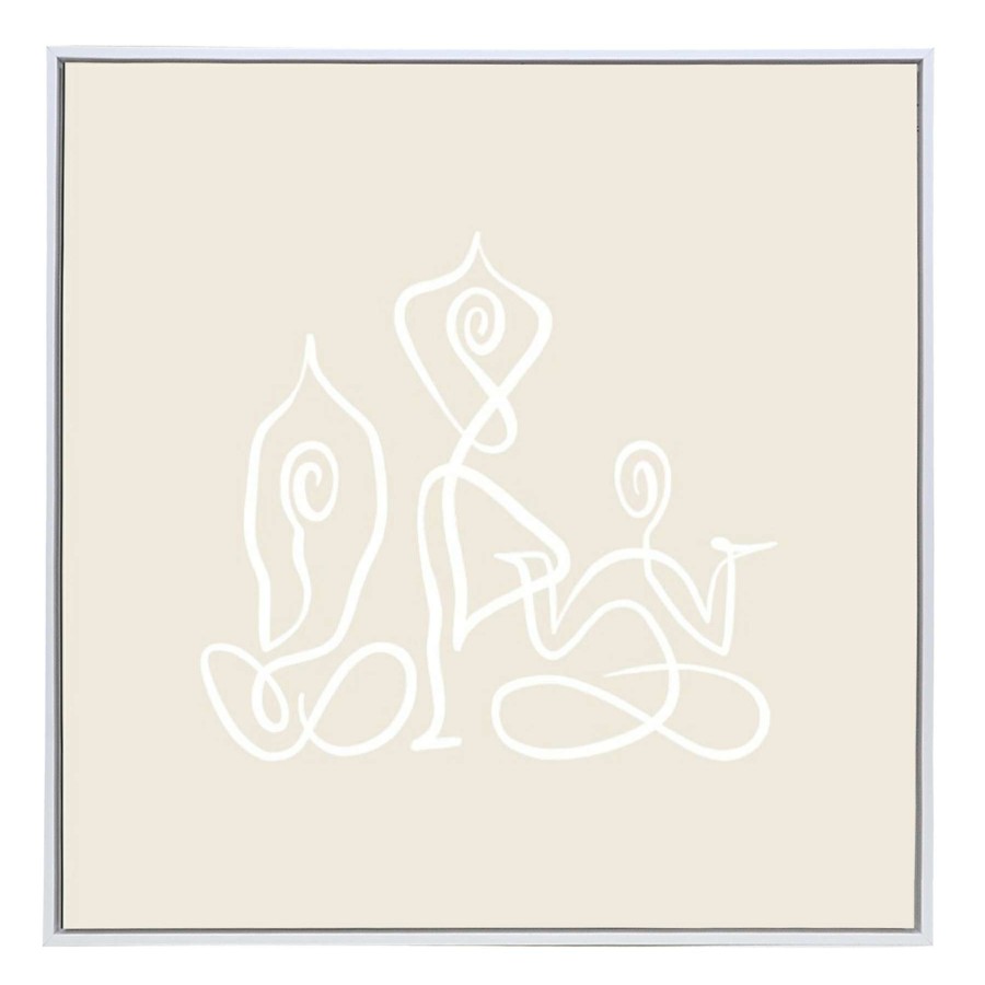 Wall Art * | Top Sellers Yoga Lines Framed Canvas Wall Art, 24