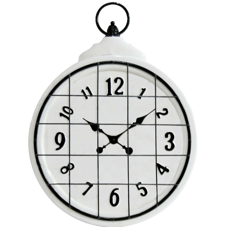 Frames & Clocks * | Hot Sell 17X23 Metal Round White Cage Clock