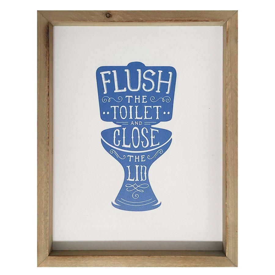 Wall Art * | Online Store 11X14 Flush The Toilet Close The Lid Framed Wall Art