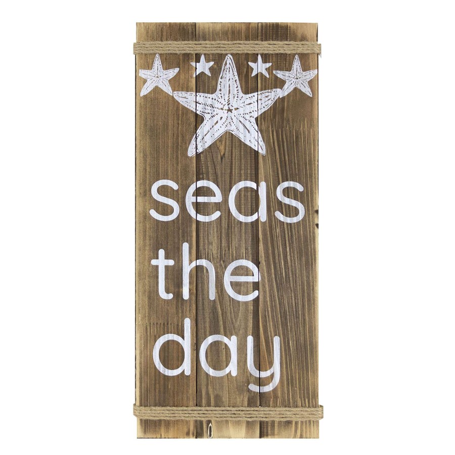 Wall Art * | New Threads Ty Pennington Seas The Day Wooden Wall Sign, 8.5 19