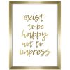 Wall Art * | Clearance Sale 12X16 Exist To Be Happy Foiled Art Framed/Glass