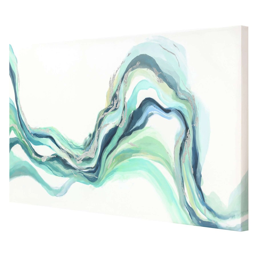 Wall Art * | Good Quality Laila Ali Green Abstract Watercolor Canvas Wall Art, 48 24