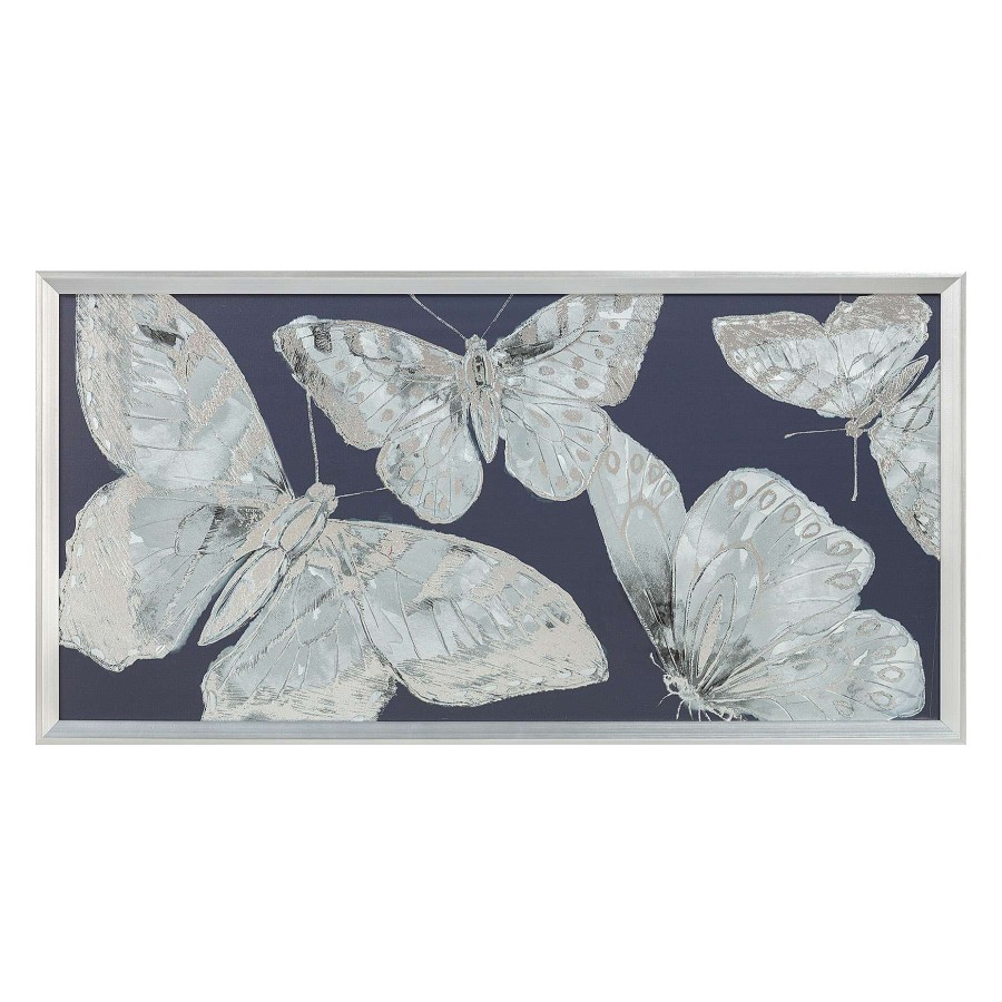 Wall Art * | Discount Sale Laila Ali Blue Butterflies Canvas Wall Art, 48 24