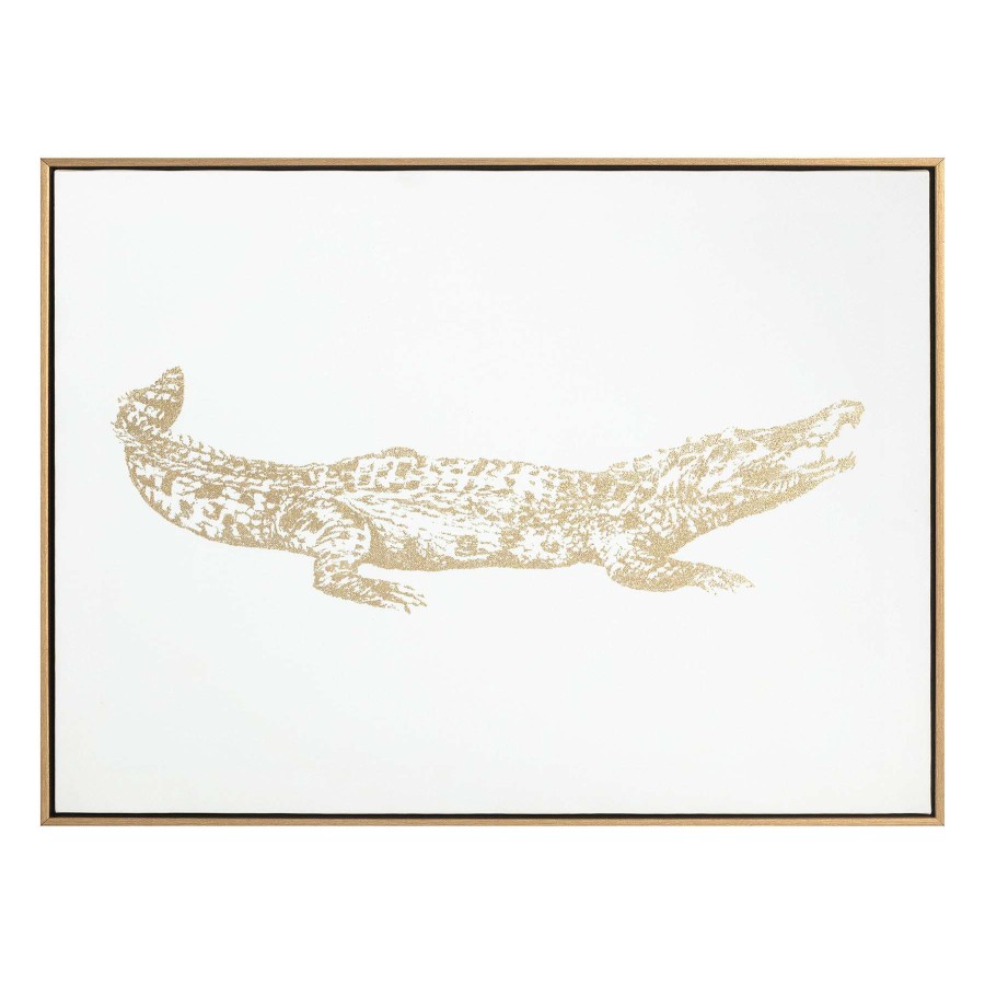 Wall Art * | Cut Price 20X16 Framed Alligator Canvas Wall Art