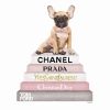 Wall Art * | Quick Delivery 16X20 Fashion Puppy Book Stack Deckled Print Under Glass