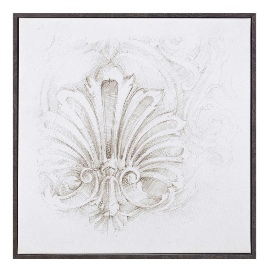 Wall Art * | Closeout Sale Grace Mitchell Framed Fleur-De-Lis Canvas, 16