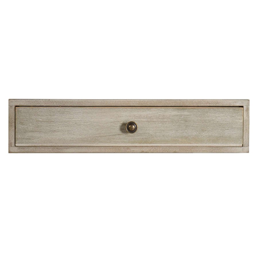 Wall Accents * | Cut Price 12In. Wood Distressed Brown Drawer Shelf