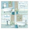 Wall Art * | Top Sellers 4-Piece 10 Floral Bathroom Canvas Wall Art Set