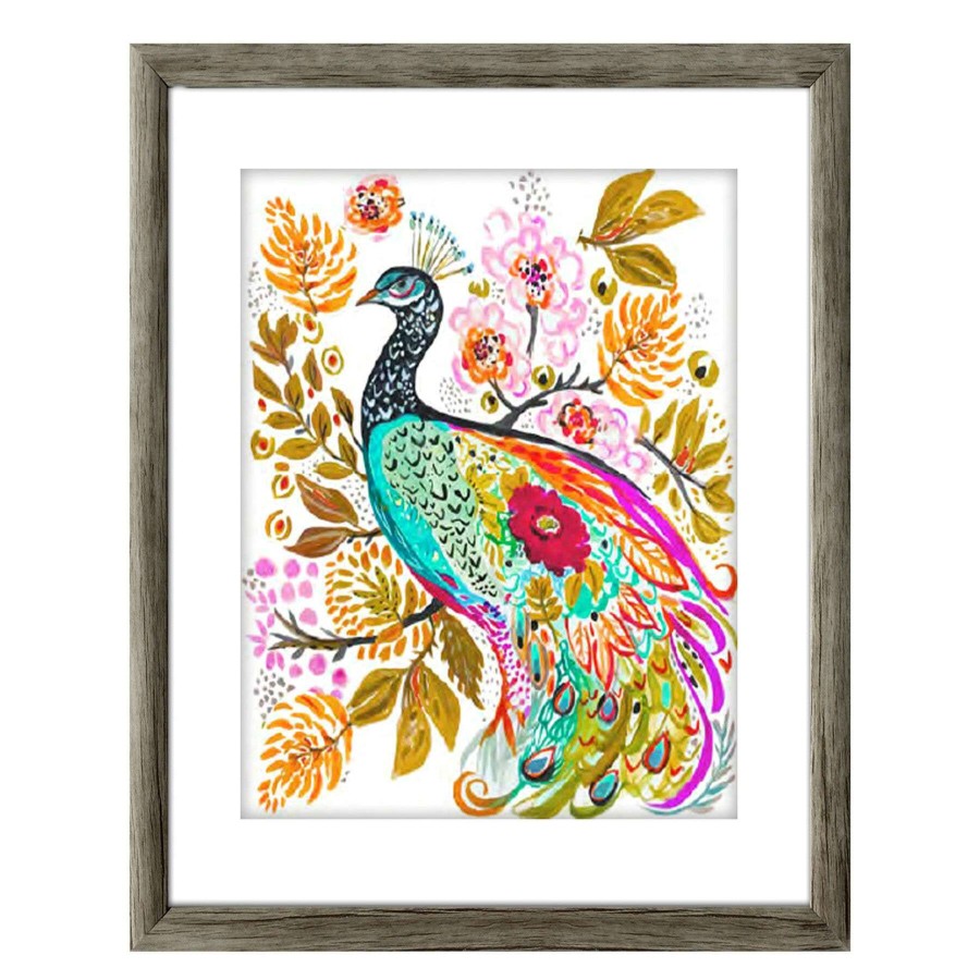 Wall Art * | Hot Sell 17X21 Peacock Framed Art