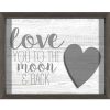 Wall Art * | Quick Delivery 11X14 Love You To The Moon And Back Inverted Wood Box Lifted Heart