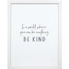 Wall Art * | Tendy Style 18X14 Be Kind Print Under Glass Wall Art