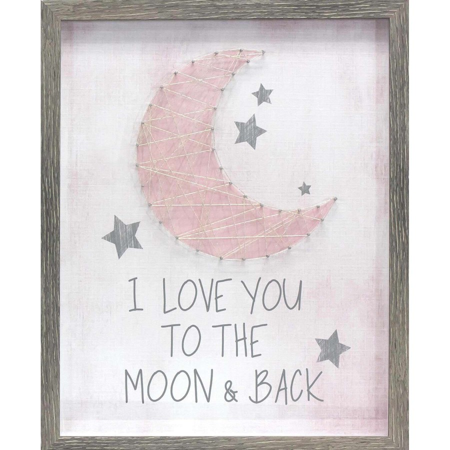 Wall Art * | New Threads 16X20 I Love You To The Moon And Back String Art Framed/Glass