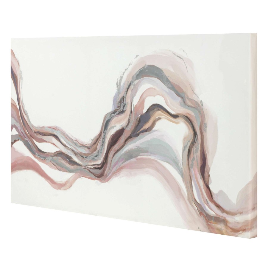 Wall Art * | Exclusive Design Laila Ali Pink & Grey Abstract Canvas Wall Art, 48 24