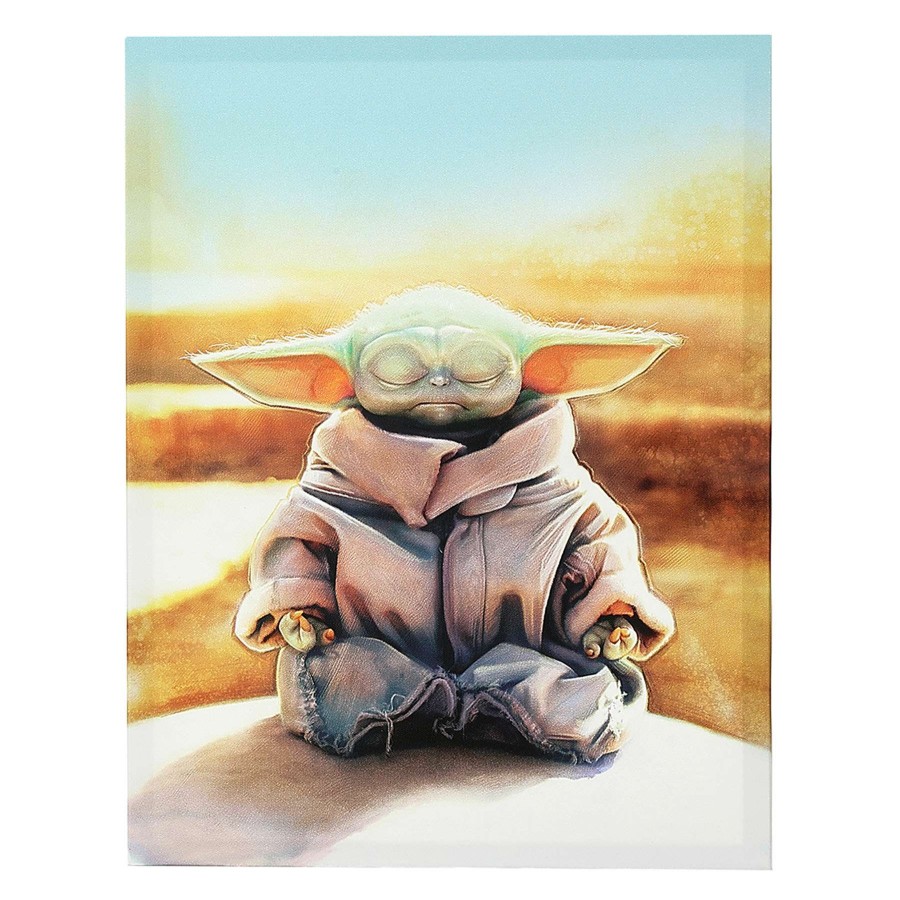 Wall Art * | Discount Sale 11X14 Baby Yoda Canvas Wall Art