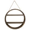 Wall Accents * | Quick Delivery Wooden Round Hanging Shelf, 18