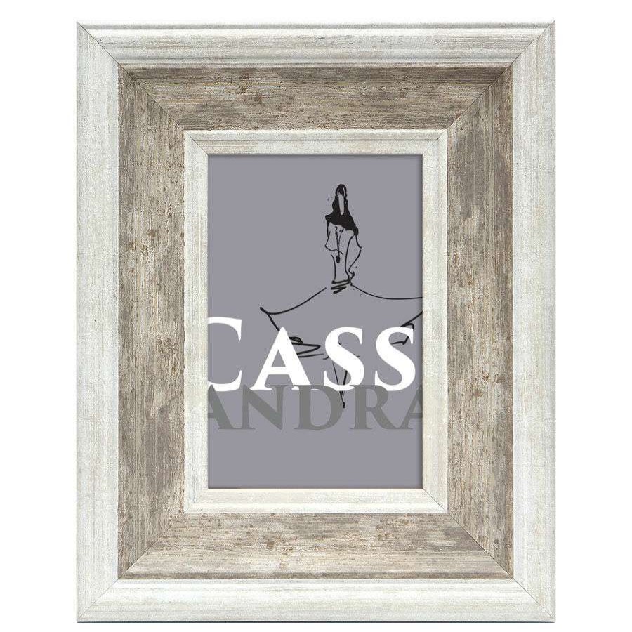 Frames & Clocks * | Discount Sale 4X6 White/Grey Tabletop Frame