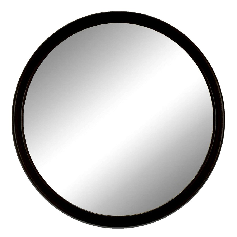 Mirrors * | Closeout Sale 14X14 Round Black Metal Mirror