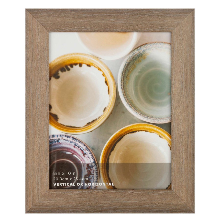 Frames & Clocks * | Popular 8X10 Metallic Brown Wash Scoop Profile Tabletop Photo Frame