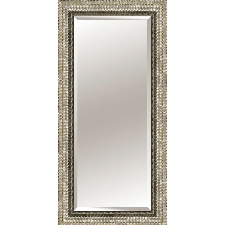 Mirrors * | Good Quality 32X68 Rectangle Solid Wood Tiers Champagne Floor Mirror