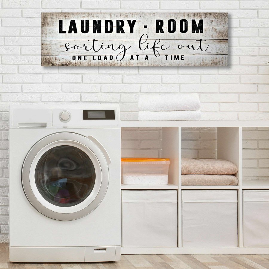 Wall Art * | Tendy Style Laundry Room Canvas Wall Art, 36 12