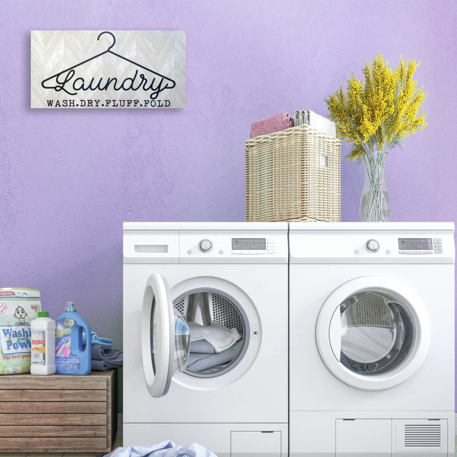 Wall Art * | Clearance Sale Laundry Clothes Hanger Canvas Wall Art, 24 12