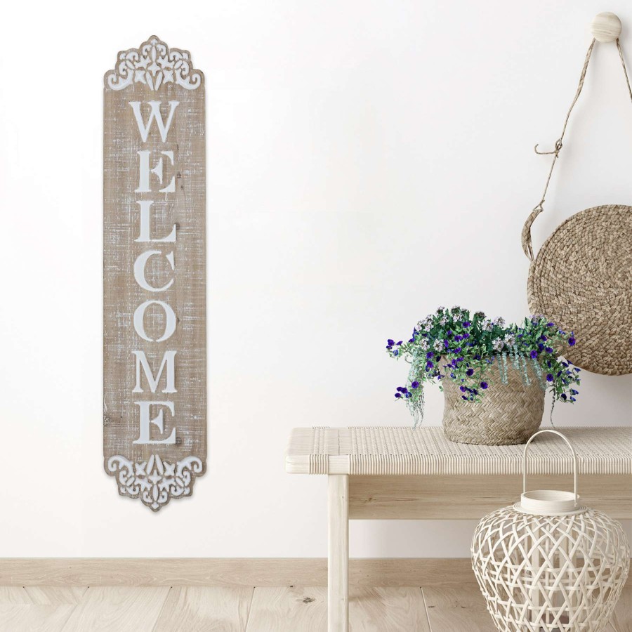 Wall Art * | Excellent Grace Mitchell Wooden Welcome Sign, 6 24