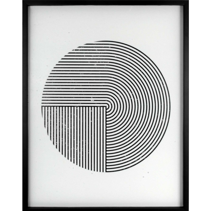 Wall Art * | Cheap Geo Circle Lines Framed Wall Art, 23 29