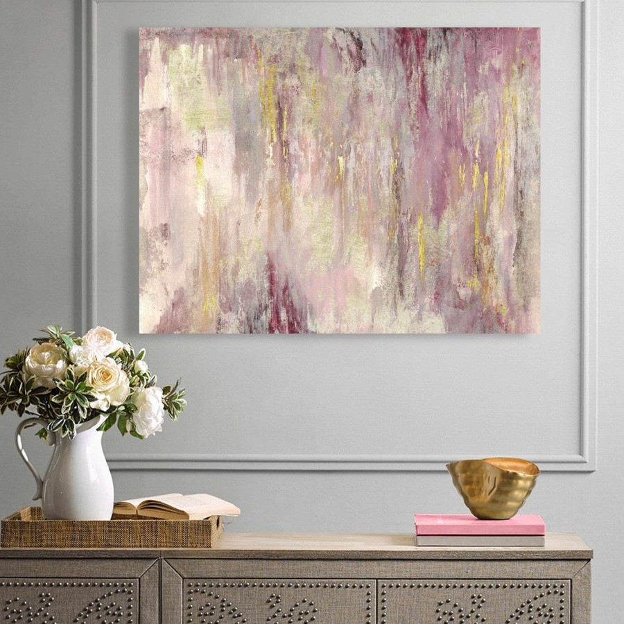 Wall Art * | Original Blush & Gold Landscape Foiled Canvas Wall Art, 40 30