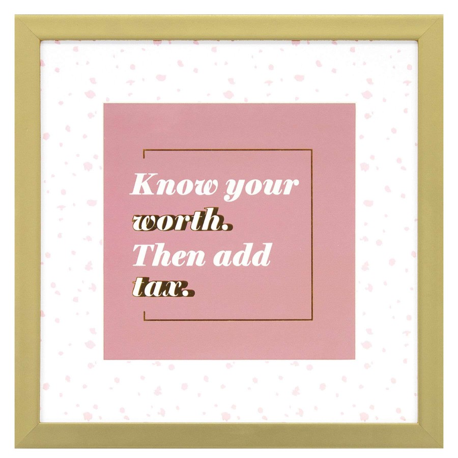 Wall Art * | New Threads 11.5X11.5 Know Your Worth Framed Art Under Glass