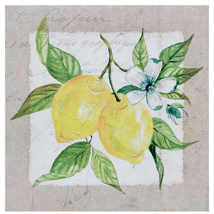 Wall Art * | Classical Lemon Squeeze Spackled Linen Canvas Wall Art, 12