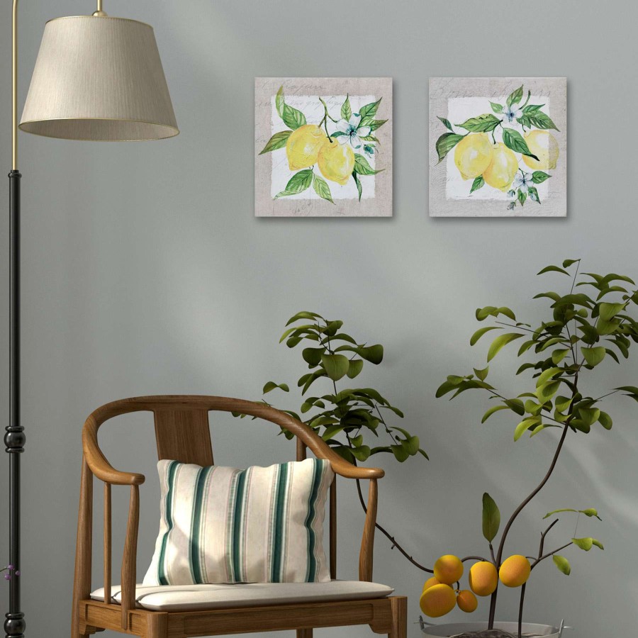 Wall Art * | Classical Lemon Squeeze Spackled Linen Canvas Wall Art, 12