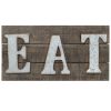 Wall Art * | Discounts 20X10 Metal/Wood Rectangle Eat Sign Wall Art