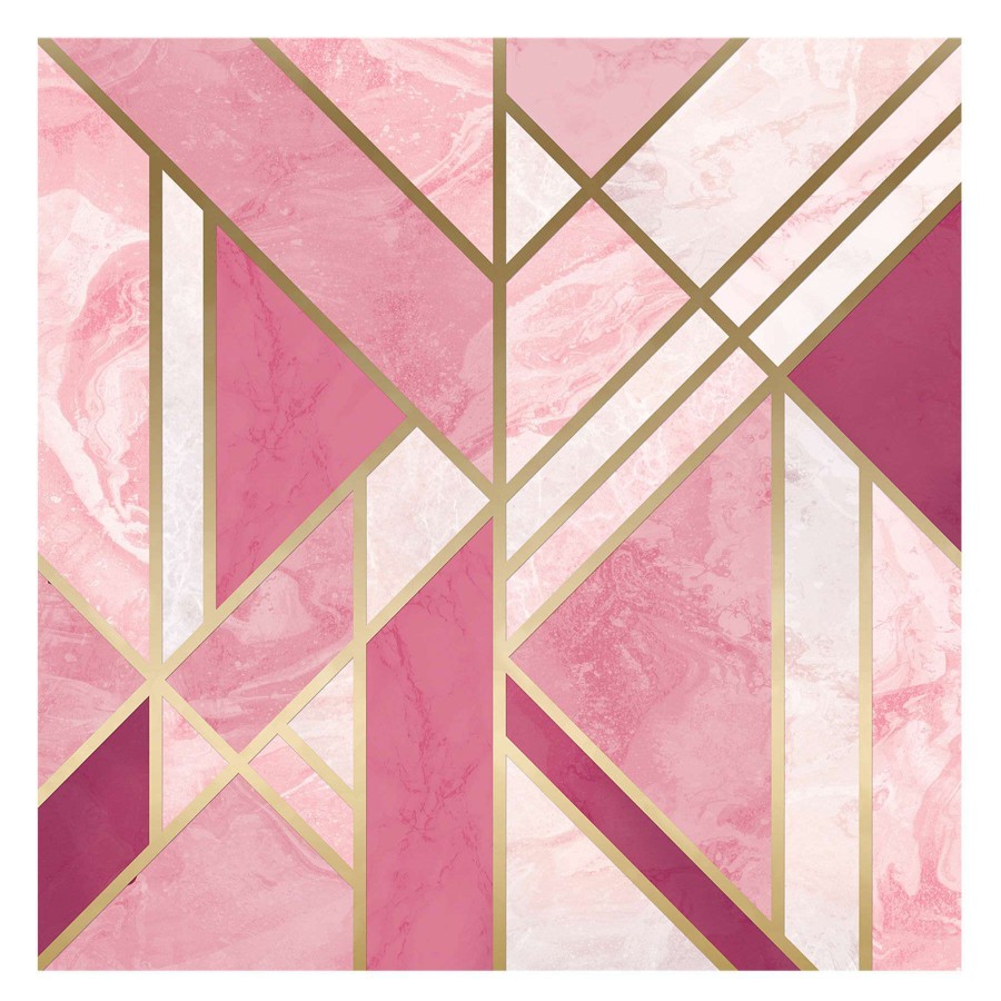 Wall Art * | Discounts 48X48 Pink Geometric Wall Tapestry