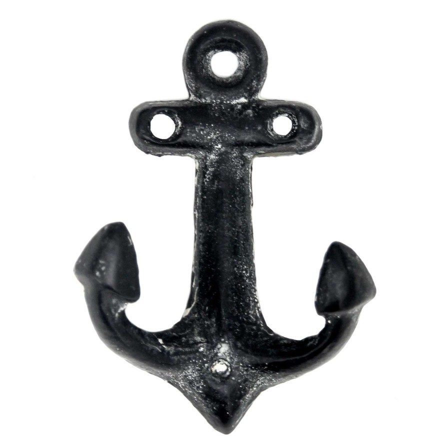 Wall Accents * | Cut Price 3X4 Metal Gunmetal Anchor Hook