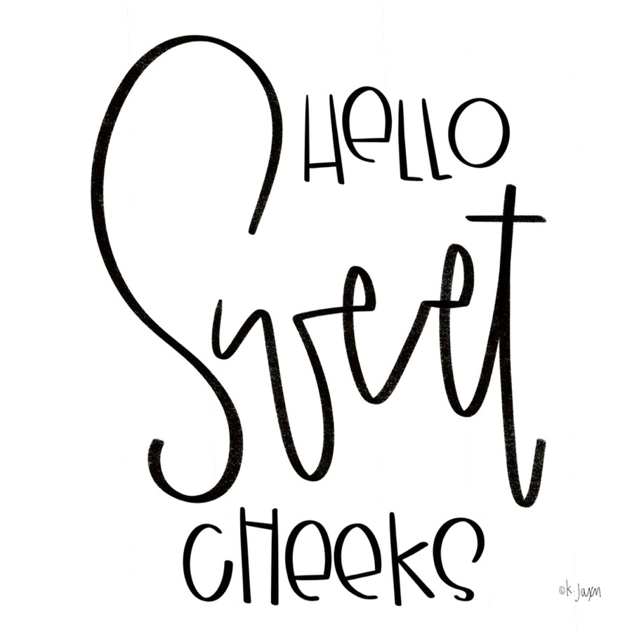 Wall Art * | Best Price 12X12 Hello Sweet Cheeks Canvas Wall Art