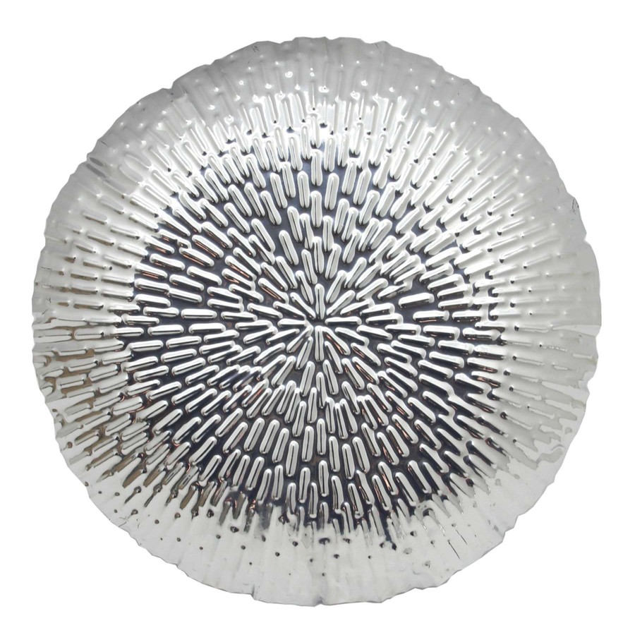 Wall Art * | Quick Delivery 15In. Silver Metal Round Wall Decor