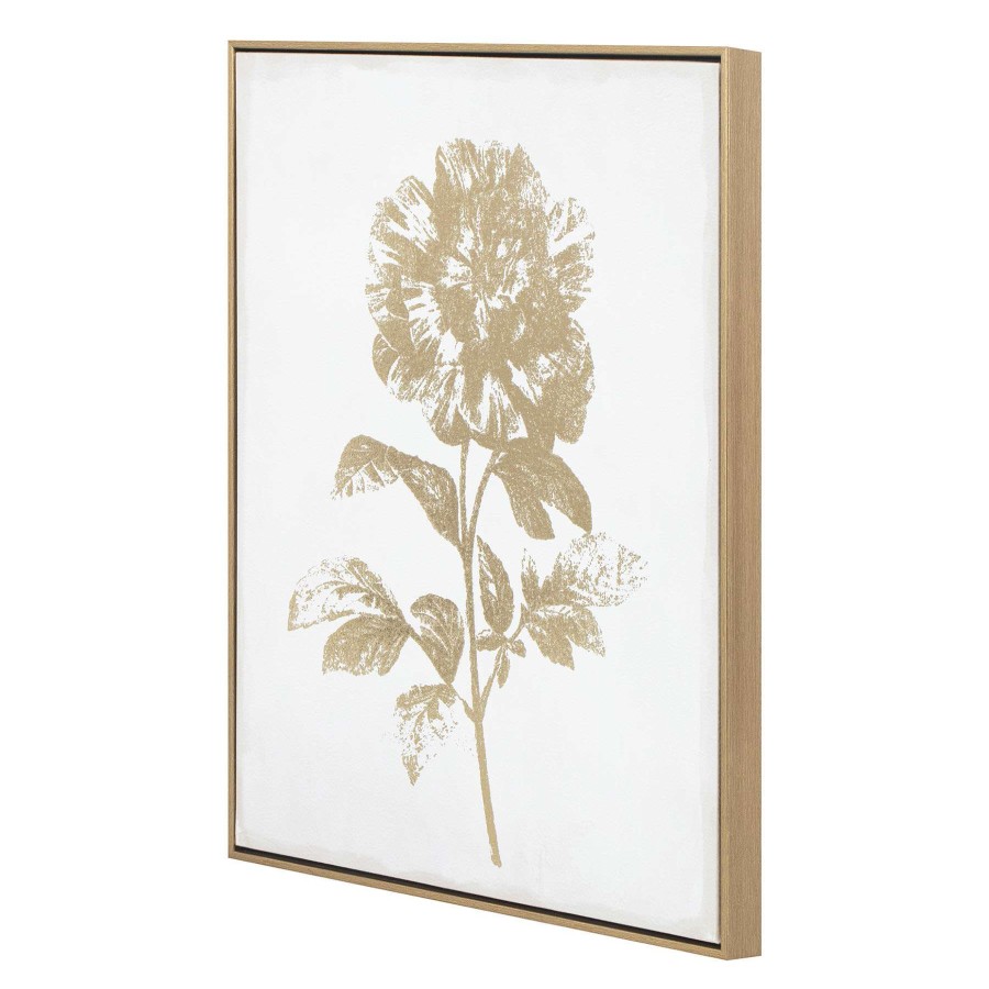 Wall Art * | Hot Sell Grace Mitchell Framed Gold Foiled Flower Canvas Wall Art, 16 20