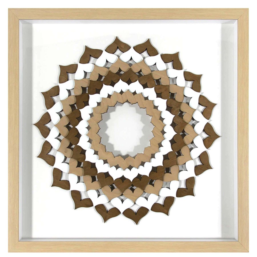 Wall Art * | Exclusive Design Framed 3-D Floral Medallion Under Glass, 21.5 21.5