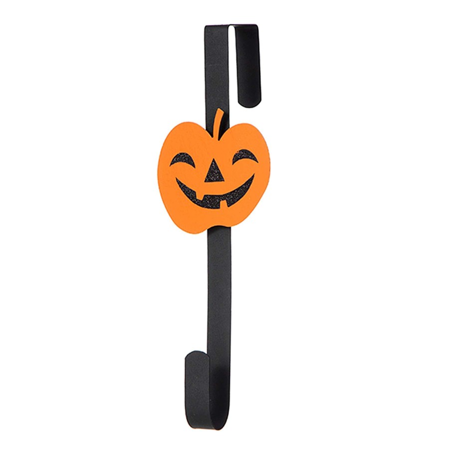 Wall Art * | Popular Halloween Jack-O'-Lantern Metal Wreath Hanger, 14