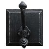 Wall Accents * | Quick Delivery 5X5 Black Wood/Metal Rustic Single Wall Hook