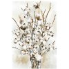 Wall Art * | Tendy Style 24X36 Cotton Blossoms I Light Framed Embellished Canvas