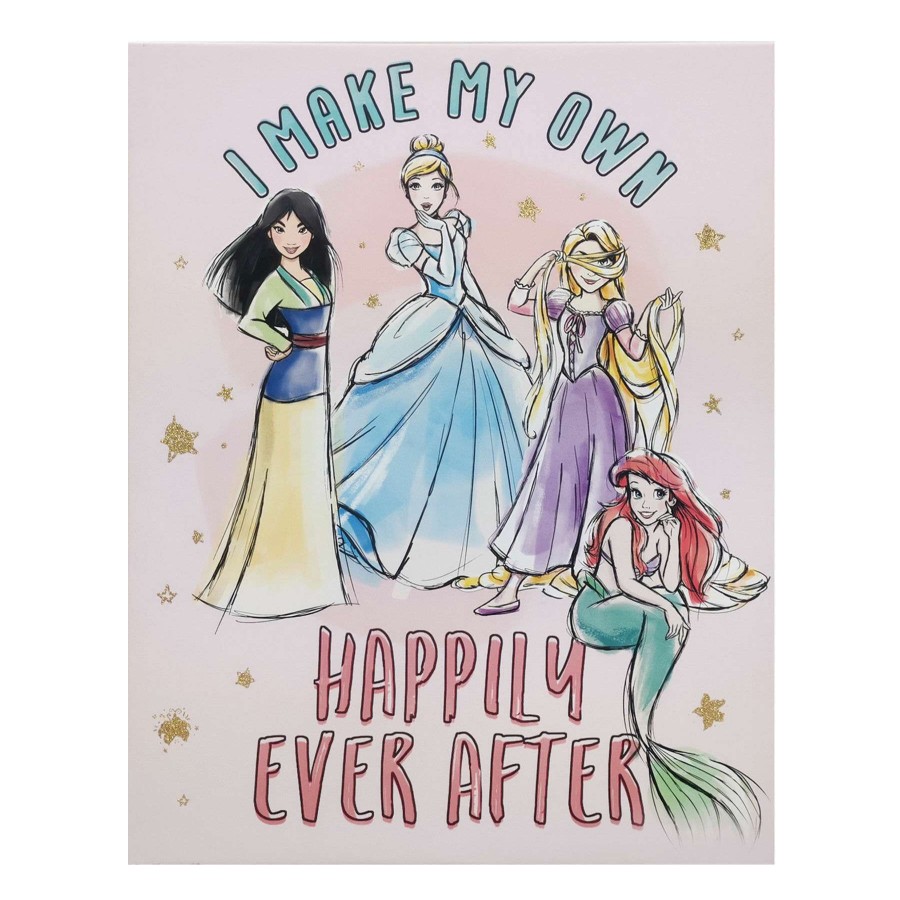 Wall Art * | Exclusive Design Disney Princess Group Glittered Canvas Wall Art, 16 20