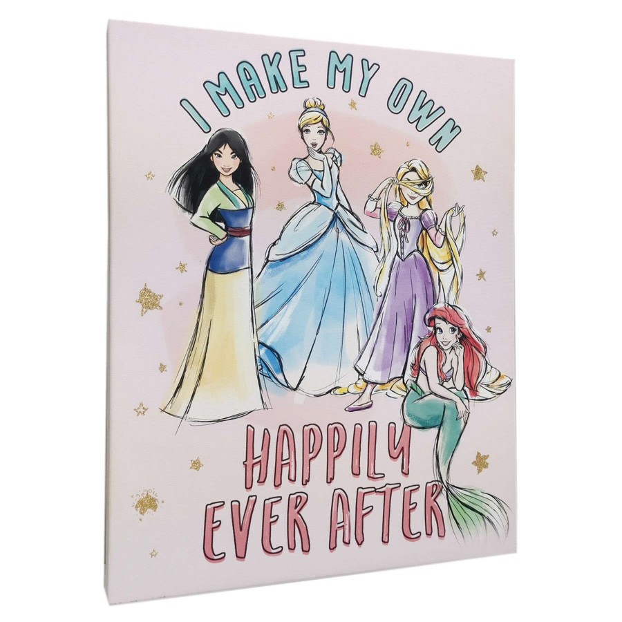 Wall Art * | Exclusive Design Disney Princess Group Glittered Canvas Wall Art, 16 20