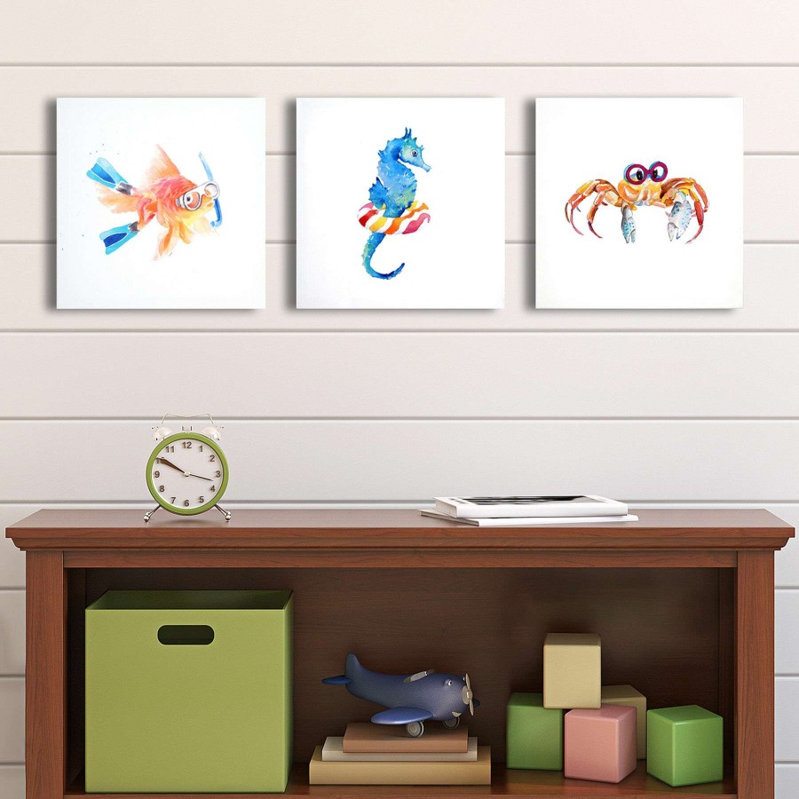 Wall Art * | Clearance Sale Crab With Glasses Canvas Wall Art, 12