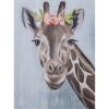 Wall Art * | Excellent Giraffe With Flower Crown Canvas Wall Art, 12 16