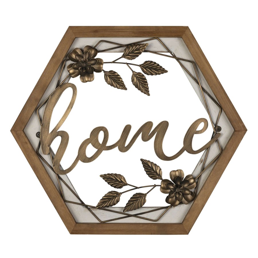 Wall Art * | Top Sellers Grace Mitchell Wood & Metal Home Cutout Sign, 16 14