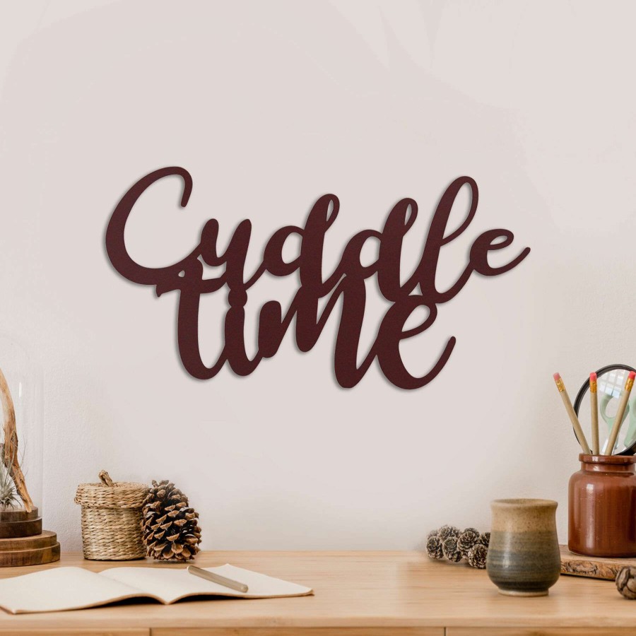 Wall Art * | Classical 20X10 Cuddle Time Metal Word Wall Decor