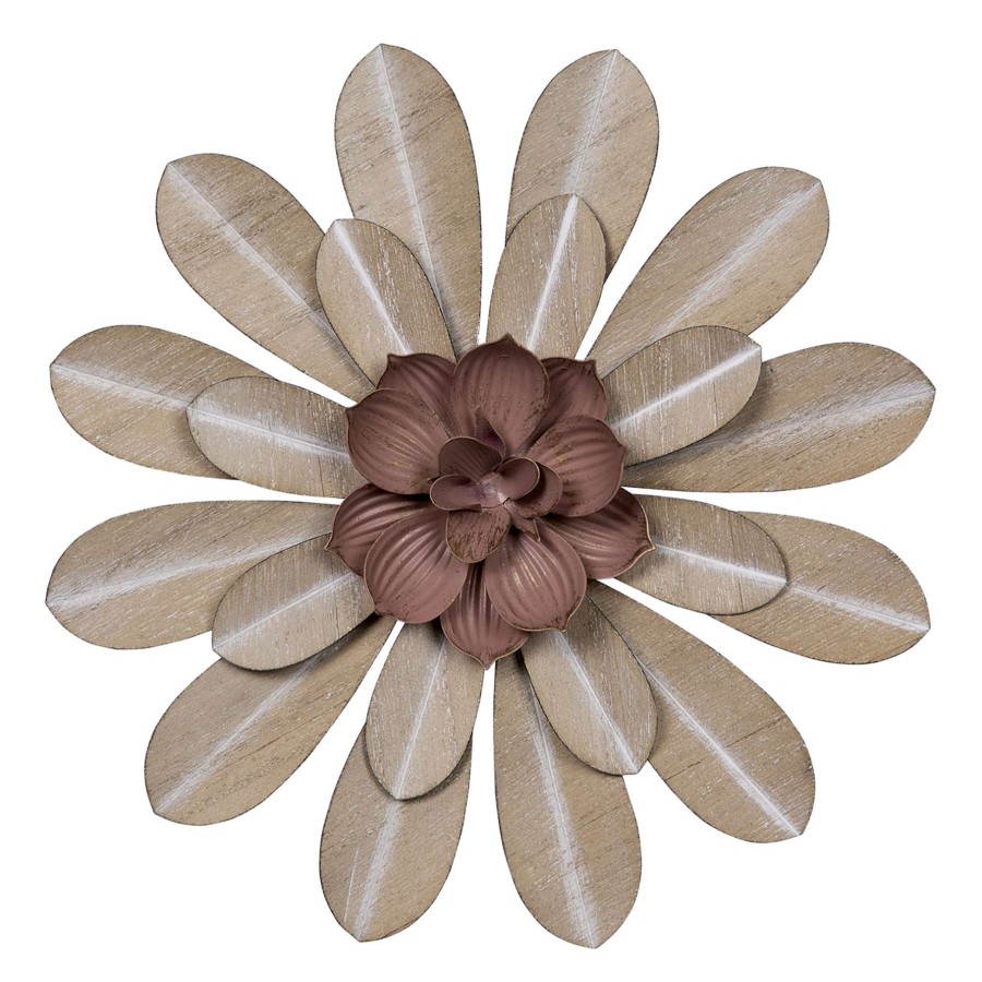 Wall Art * | Best Price 8X8 Pink Metal Flower