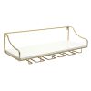 Wall Accents * | Clearance Sale 25X7 White Gold Wine Glass Shelf