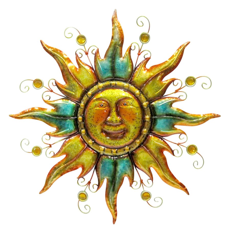 Wall Art * | Popular Two-Tone Metal Sunface Wall Decor